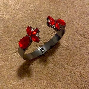 STEEL ALLOY Red Plastic Gem Bracelet